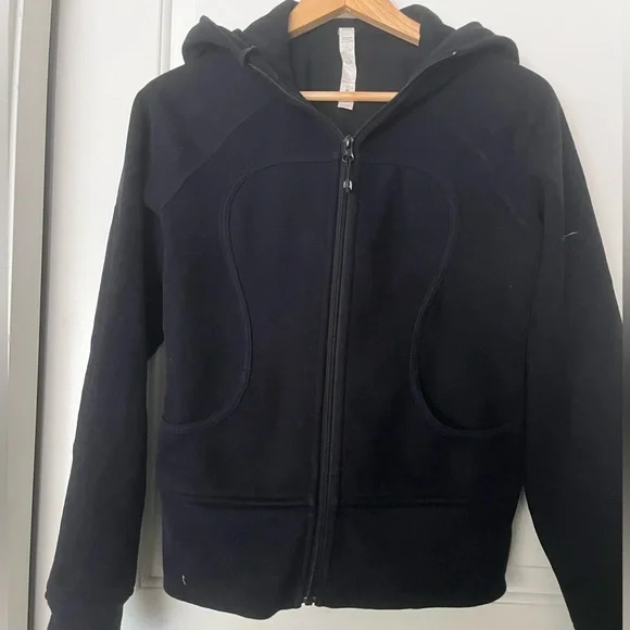 Lululemon athletica 8 Scuba Hoodie in Black love rare logo zip up - Picture 3 of 4